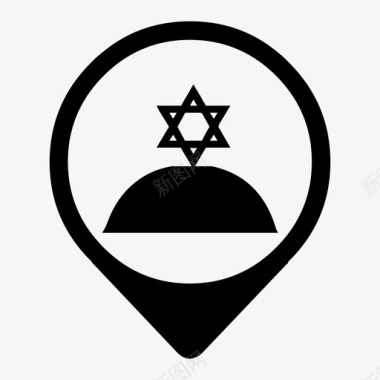 犹太教堂希伯来语犹太图标图标