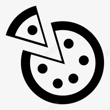 意大利香肠披萨奶酪送货图标图标