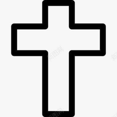 基督教十字架形状poi信号轮廓图标图标