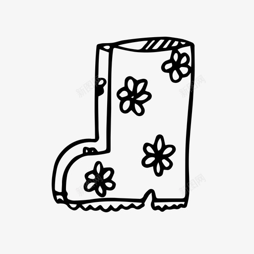 雨靴涂鸦花园图标svg_新图网 https://ixintu.com 园艺涂鸦 涂鸦 花园 雨靴