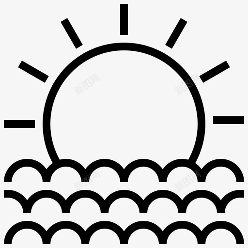 太阳云预报图标svg_新图网 https://ixintu.com 云 天气 太阳 季节 预报