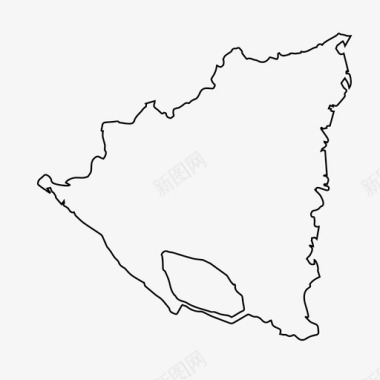 尼加拉瓜中美洲地图图标图标