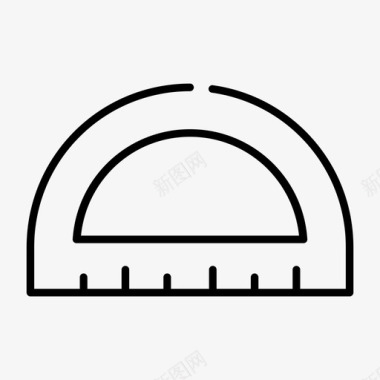 量角器几何学数学图标图标