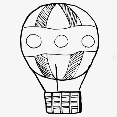 热气球气球手绘图标图标