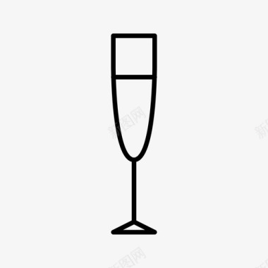 香槟长笛庆祝玻璃杯图标图标