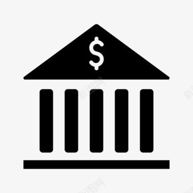 银行货币建筑物图标图标