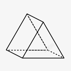 棱柱体三棱柱体三维形状几何体图标高清图片