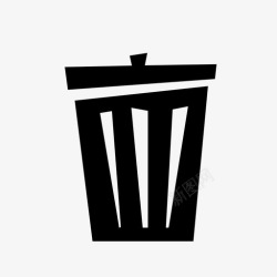 关上垃圾桶垃圾桶关上图标高清图片
