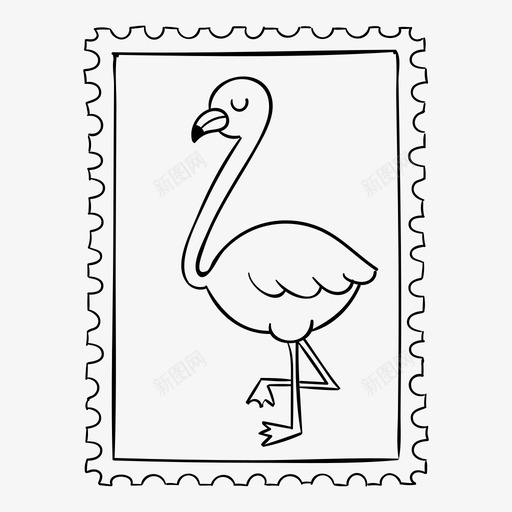 邮票小鸟火烈鸟图标svg_新图网 https://ixintu.com 小鸟 标记 火烈鸟 邮件 邮票 邮递