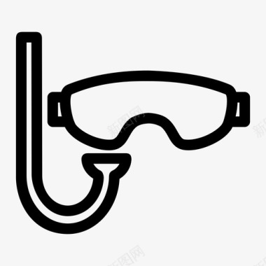 潜水面罩海滩眼镜图标图标