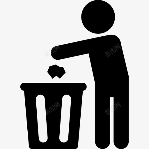 不要乱扔垃圾罐子垃圾图标svg_新图网 https://ixintu.com 不要乱扔垃圾 人 垃圾 废物 罐子
