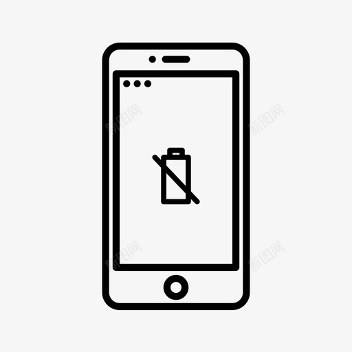 低电量iphone手机图标svg_新图网 https://ixintu.com iphone 低电量 手机 智能手机