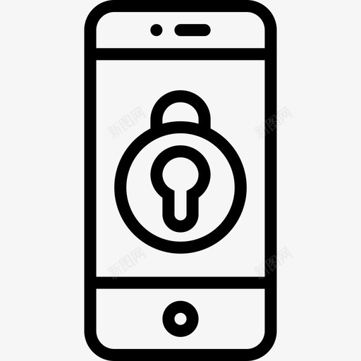 智能手机锁定iphone手机图标svg_新图网 https://ixintu.com iphone 办公设备概述 手机 智能手机锁定