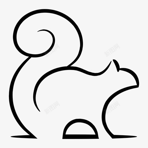松鼠动物动物线图标svg_新图网 https://ixintu.com 动物 动物线 松鼠