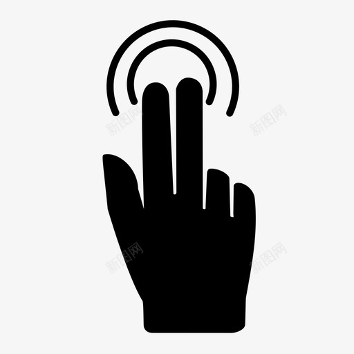 两个手指双击手势交互图标svg_新图网 https://ixintu.com 两个手指双击 交互 响应 手势 手势扎实 触摸