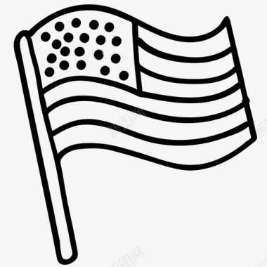 美国国旗美国独立日7月4日图标图标