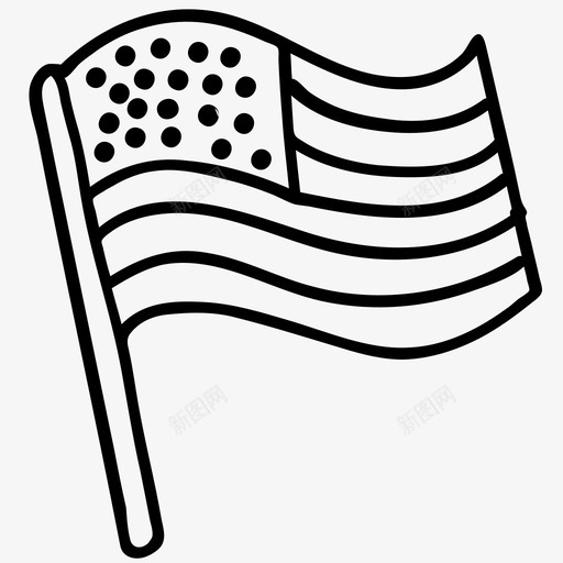 美国国旗美国独立日7月4日图标svg_新图网 https://ixintu.com 独立日7月4日 美国 美国国旗