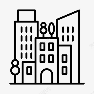 建筑物公寓城市图标图标
