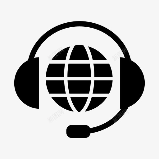 客户服务投诉全球支持图标svg_新图网 https://ixintu.com 全球支持 办公室 客户服务 投诉 热线 耳机