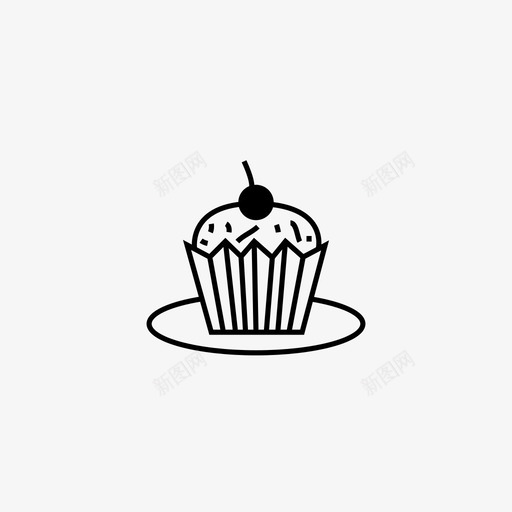 纸杯蛋糕面包店甜点图标svg_新图网 https://ixintu.com 派对 甜点 生日派对 纸杯蛋糕 面包店 食物