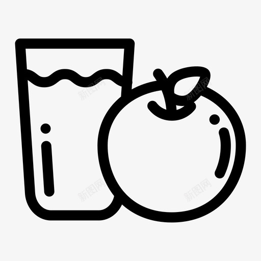 橙汁饮料水果图标svg_新图网 https://ixintu.com 健康食品 有机 橙汁 水果 水果线图标集 饮料