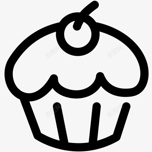 纸杯蛋糕面包房甜点图标svg_新图网 https://ixintu.com 甜点 糖霜 纸杯蛋糕 面包房 食品概要套装2