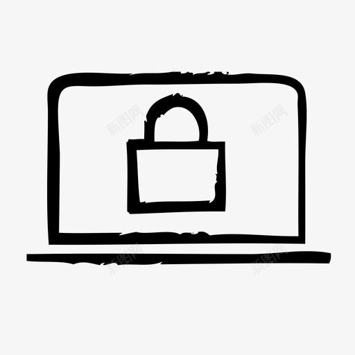 锁定笔记本保护安全图标svg_新图网 https://ixintu.com 保护 安全 草图2 锁定笔记本 防护罩