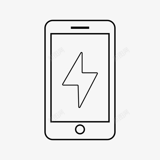 手机充电能量电源图标svg_新图网 https://ixintu.com 手机充电 智能手机 电源 能量