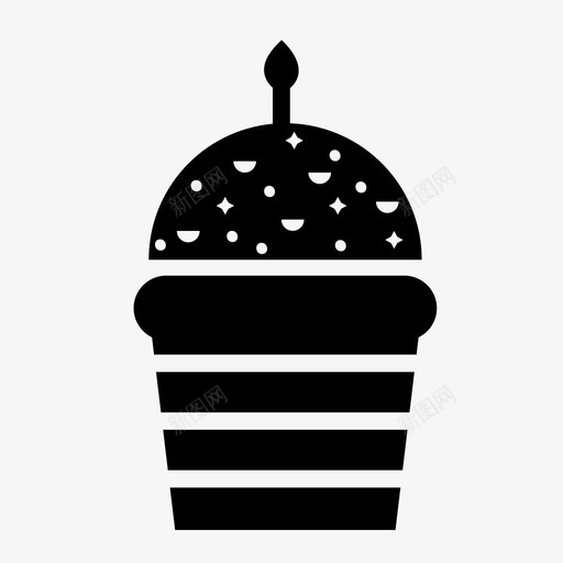 纸杯蛋糕生日食物图标svg_新图网 https://ixintu.com 垃圾食品 生日 纸杯蛋糕 聚会 食物