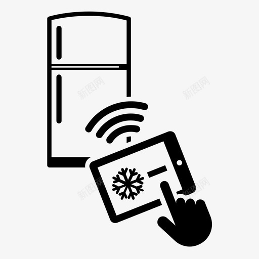 多门冰箱控制制冷图标svg_新图网 https://ixintu.com 40个行业 wifi 冰箱 制冷 多门冰箱 平板电脑 控制