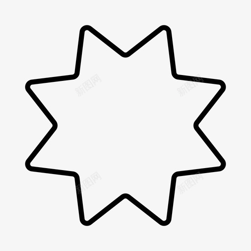 星形二维几何图标svg_新图网 https://ixintu.com 二维 几何 形状 星形