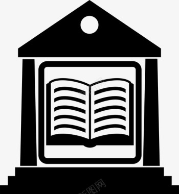 图书馆书籍建筑图标图标