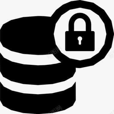 锁数据库网络安全图标图标