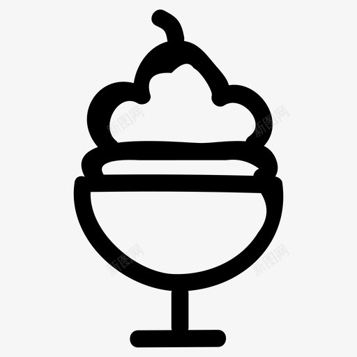 奶油爽利食物图标svg_新图网 https://ixintu.com 冰淇淋 夏日甜品 奶油 爽利 酒店餐厅手绘 食物