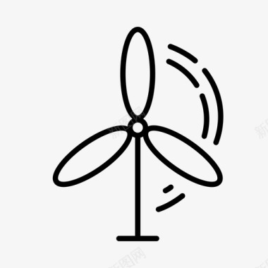 风力涡轮机生态环境图标图标