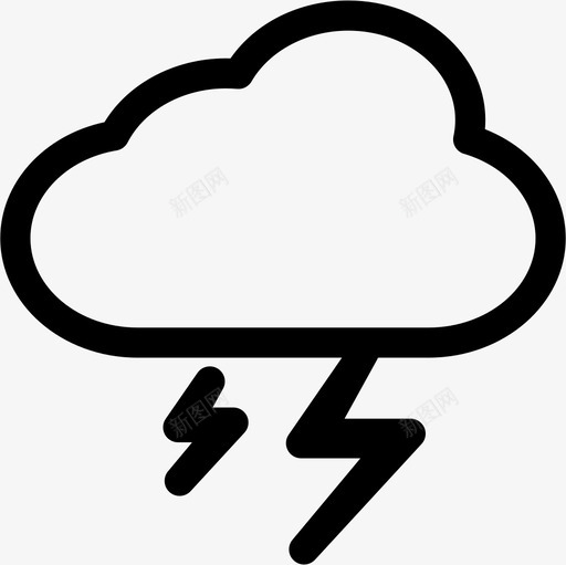 云和闪电天气自然概况图标svg_新图网 https://ixintu.com 云和闪电 天气 自然概况