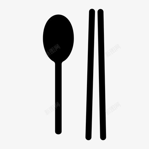 勺子和筷子亚洲食物吃图标svg_新图网 https://ixintu.com 亚洲食物 勺子和筷子 吃