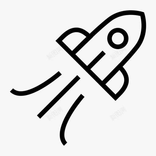 启动发射火箭图标svg_新图网 https://ixintu.com 发射 启动 商业细线图标集 火箭 运输