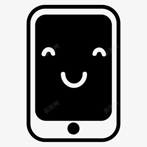 微笑智能手机android表情图标svg_新图网 https://ixintu.com android iphone 完整 微笑智能手机 表情