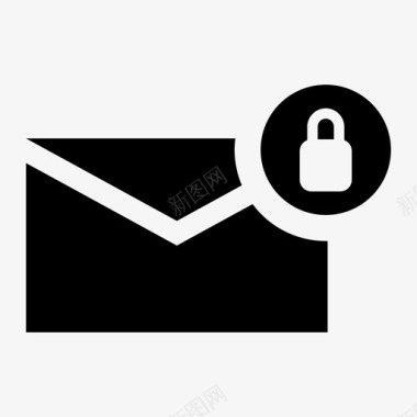 电子邮件锁消息图标图标