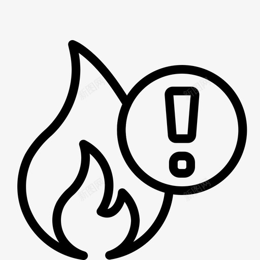 气体警报注意火灾图标svg_新图网 https://ixintu.com 加热 家庭自动化概述 气体警报 注意 火灾 火焰