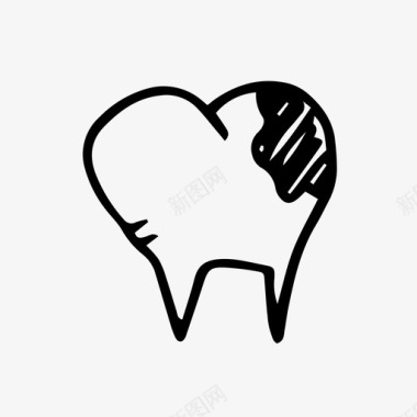 口腔牙医涂鸦图标图标
