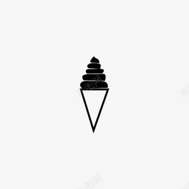 冰淇淋筒甜点孩子图标图标