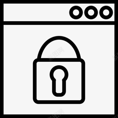 挂锁锁定安全窗口接口设置图标图标