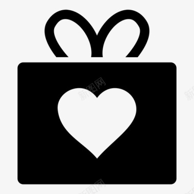 礼品爱心盒产品图标图标
