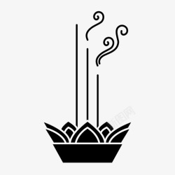 标识莲花香莲花冥想图标高清图片