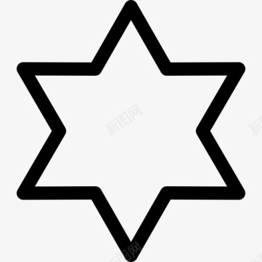 六角星形状poi信号轮廓图标图标
