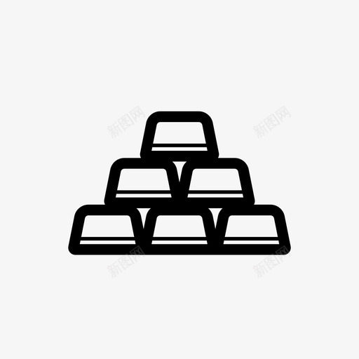 金条金属手机银行图标svg_新图网 https://ixintu.com 手机银行 金属 金条