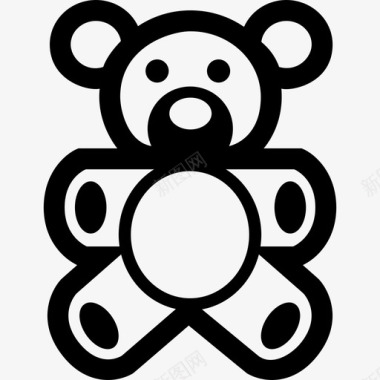 泰迪熊玩具图标图标