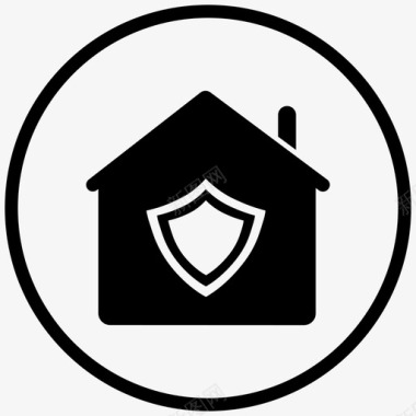 家庭保护锁保障房图标图标